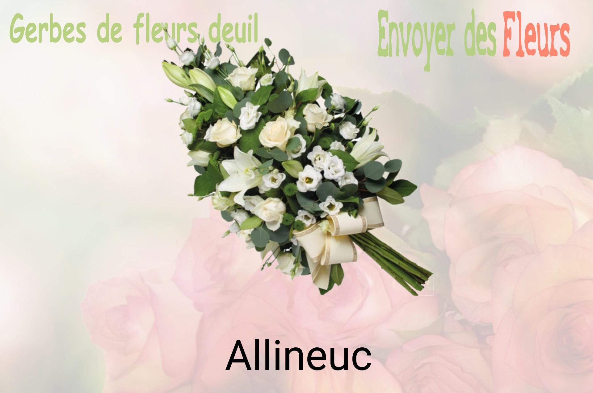 Gerbe de fleurs de deuil livrée à Allineuc